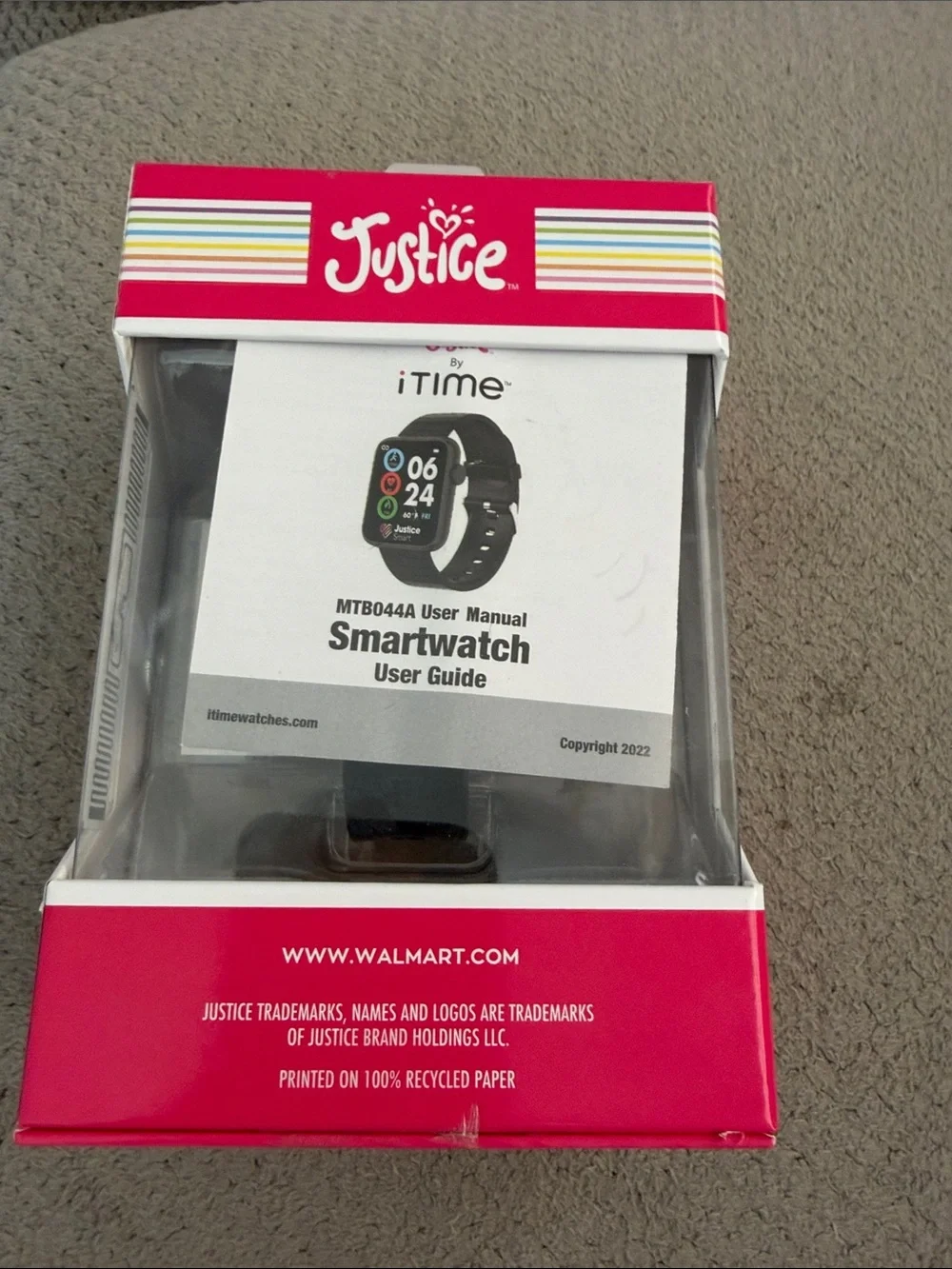 Justice Black Smartwatch with Square Face